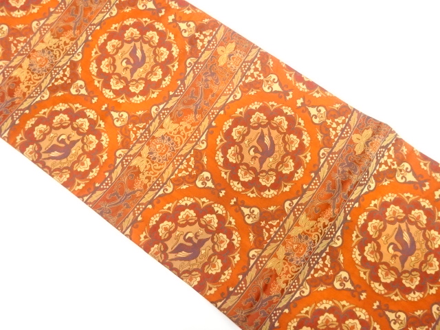 JAPANESE FUKURO OBI / WOVEN FLOWER & BIRD